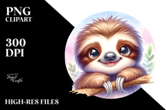 Cute Baby Sloth, PNG Product Image 2