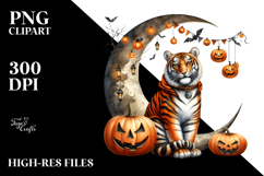 Tiger Sitting on Half Moon, PNG Product Image 2
