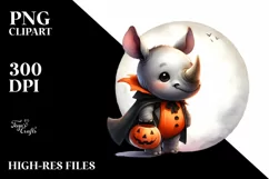 Cute Baby Rhino Standing, Transparent PNG Product Image 3