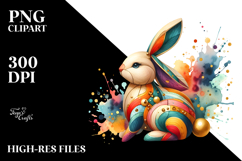 Colorful Bunny Made of Wood PNG Product Image 2
