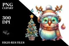 Parrot with Reindeer Horns PNG Product Image 3