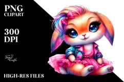 Vibrant Baby Bunny with Big Eyes PNG Product Image 2
