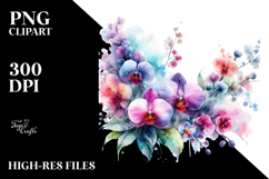 Colorful Orchid Pattern, PNG Product Image 2