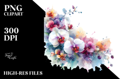 Colorful Orchid Pattern, PNG Product Image 2