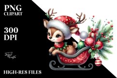 Whimsical Deer with Christmas Ornaments, PNG Product Image 3