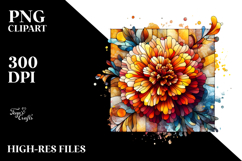 Stained Marigold Watercolor Splash, PNG Product Image 2