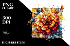 Stained Marigold Watercolor Splash, PNG Product Image 2