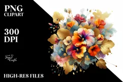 Colorful Bouquet Nasturtium | Sublimation Clipart Product Image 3