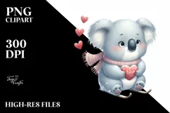 Cute Baby Koala Winter PNG Product Image 1