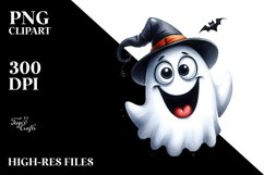 Funny Halloween Goofy Ghost Clipart Product Image 3