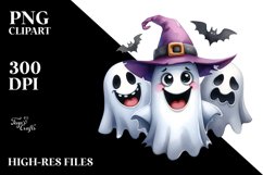 Funny Halloween Ghost with Goofy Smile | Sublimation Clipart Product Image 3