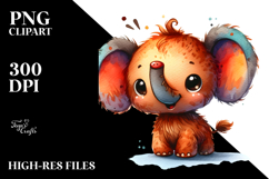 Colorful Baby Elephant PNG Product Image 2