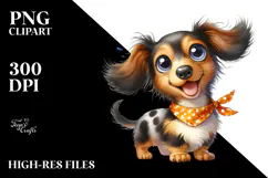 Cute Cartoon Dachshund PNG Product Image 2