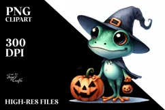 Watercolor Frog Halloween Clipart | Clipart Product Image 3