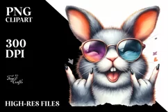 Funny Bunny Sunglasses Rocker Clipart Product Image 1