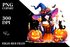 Witch Dressed for Halloween PNG Product Image 2