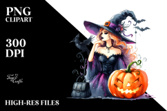 Witch Dressed for Halloween PNG Product Image 2