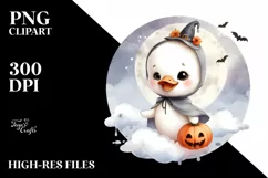 Cute Baby Swan with Halloween Costume, Transparent PNG Product Image 3