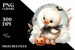 Cute Baby Swan Standing on Cloud, Transparent PNG Product Image 1