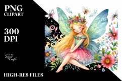 Colorful Small Cute Fairy | Sublimation Clipart Product Image 1