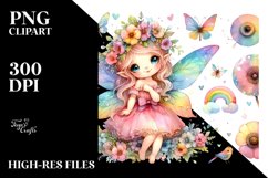 Colorful Small Cute Fairy | Sublimation Clipart Product Image 3