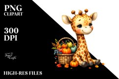 Colorful Baby Giraffe Autumn Vegetables | Sublimation | Product Image 3