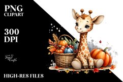 Colorful Baby Giraffe Autumn Vegetables | Sublimation | Product Image 3