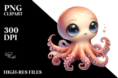 Digital Baby Octopus PNG Product Image 2