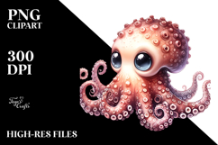 Digital Baby Octopus PNG Product Image 2