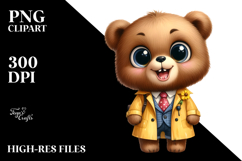 Baby Bear Raincoat Expression | Sublimation | Clipart Product Image 2