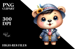 Baby Bear Raincoat Expression | Sublimation | Clipart Product Image 2