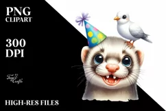 Goofy Ferret Party Hat | Sublimation | Clipart Product Image 1