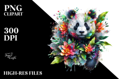 Vibrant Watercolor Panda PNG Product Image 2