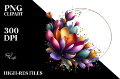 Glossy Colorful Crocus, High-Res PNG Product Image 2