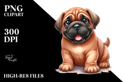 Happy Cartoon Bullmastiff, Transparent PNG Product Image 2