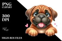 Cute Cartoon Bullmastiff, PNG Product Image 2