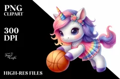 Cute Baby Unicorn Playing Basketball Product Image 3