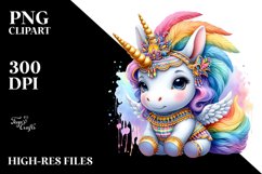 Colorful Baby Unicorn in Dancer&#039;s Attire PNG Product Image 1