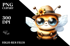 Cute Baby Bee with Hat, PNG Product Image 2
