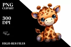 Smiling Baby Plush Giraffe | Sublimation | Clipart Product Image 1