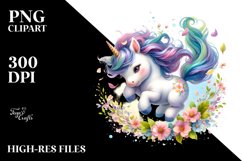 Colorful Tumbling Baby Unicorn with Spring Petals Product Image 3