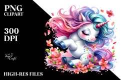 Baby Unicorn Tumbling Clipart Product Image 3