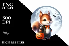 Cute Baby Squirrel with Halloween Costume PNG Product Image 1