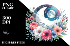 Whimsical Moon Clouds | Sublimation | Clipart Product Image 2