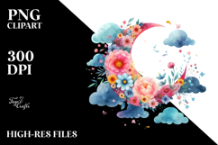 Whimsical Moon Clouds | Sublimation | Clipart Product Image 2
