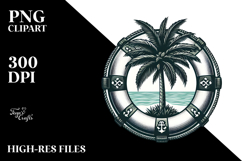 Vintage Tropical Tree Beach Buoy PNG Product Image 2