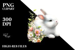 Tumbling Spring Petals Wind Rabbit | Clipart Product Image 1