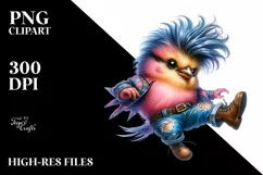 Cute Baby Bird with Cool Haircut PNG Product Image 1