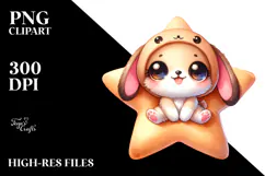 Smiling Baby on Star, Transparent PNG Product Image 2