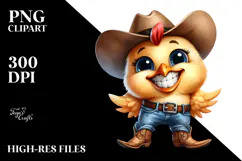 Farm Cowboy Chicken | Sublimation | Clipart Product Image 2